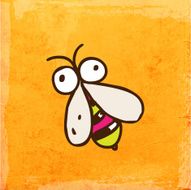 Cute Bee on Grunge Background