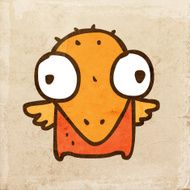 Cute Bird on Grunge Background N3