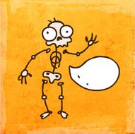 Skeleton on Grunge Background N2