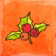 Holly on Grunge Background N2
