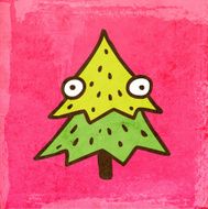 Cute Tree on Grunge Background