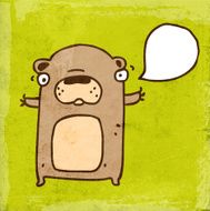Cute Bear on Grunge Background