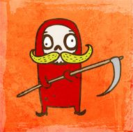 Grim Reaper on Grunge Background