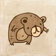Bear on Grunge Background