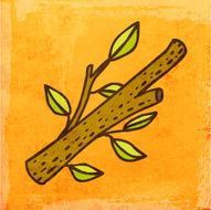 Tree Branch on Grunge Background
