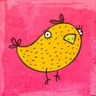 Cute Bird on Grunge Background N5