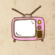 Vintage Television on Grunge Background