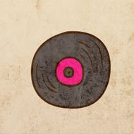 Record on Grunge Background