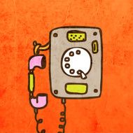 Antique Telephone on Grunge Background