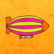 Blimp on Grunge Background