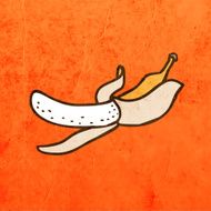 Banana on Grunge Background