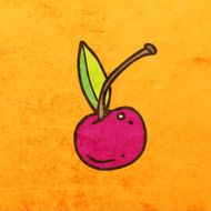 Cherry on Grunge Background