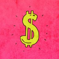 Dollar Sign on Grunge Background