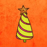 Christmas Tree on Grunge Background