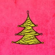 Christmas Tree on Grunge Background N2