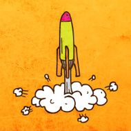 Rocket on Grunge Background N2