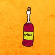 Wine Bottle on Grunge Background