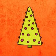 Christmas Tree on Grunge Background N3