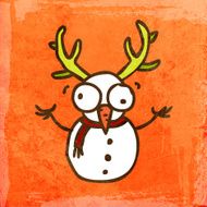 snowman with antlers