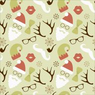 Christmas Hipster Retro Seamless Pattern N2