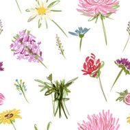 Garden flowers seamless pattern for your design