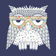 Owl in glasses Vector illustration N2
