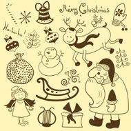 Christmas new year vector set