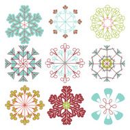 Vector Set of Mod Snowflakes