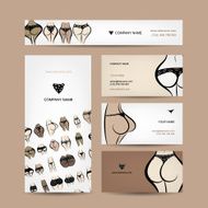 Business cards design with bikini collection