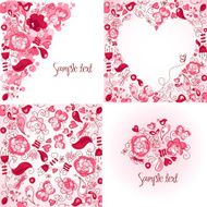 Set of folk floral backgrounds