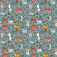 doodle birds pattern N4