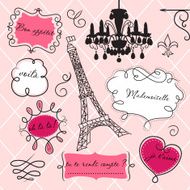 Doodle frames in French style N12