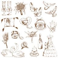 Set of Beautiful Wedding Hand Drawn N2
