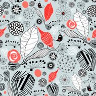 Abstract background doodle bird pattern N16