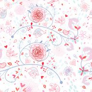 Abstract background doodle bird pattern N17