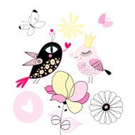 Cute doodly birds
