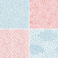 Set of wave seamless patterns