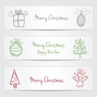Banners with christmas doodles N2