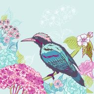 Bird with Flowers Background