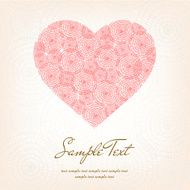 Decorative illustrated text background with lace ornamental heart