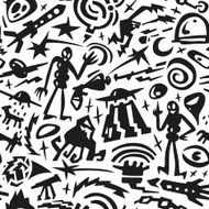 space aliens - seamless background