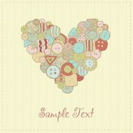 Decorative romantic greeting card with heart