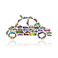 Car shape made from transport for your design