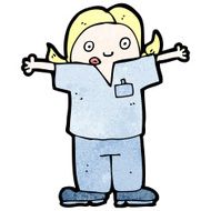 cartoon nurse shrugging shoulders N2