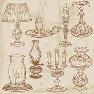 Doodled Vintage Lamps