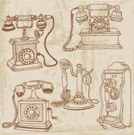 Doodled Vintage Telephones