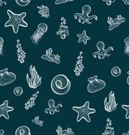 Seamless pattern background Underwater