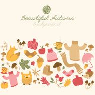 Autumn background Doodle style N14