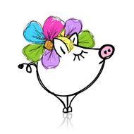 Cute piggy for your design N11