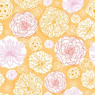 Warm day flowers seamless pattern background
